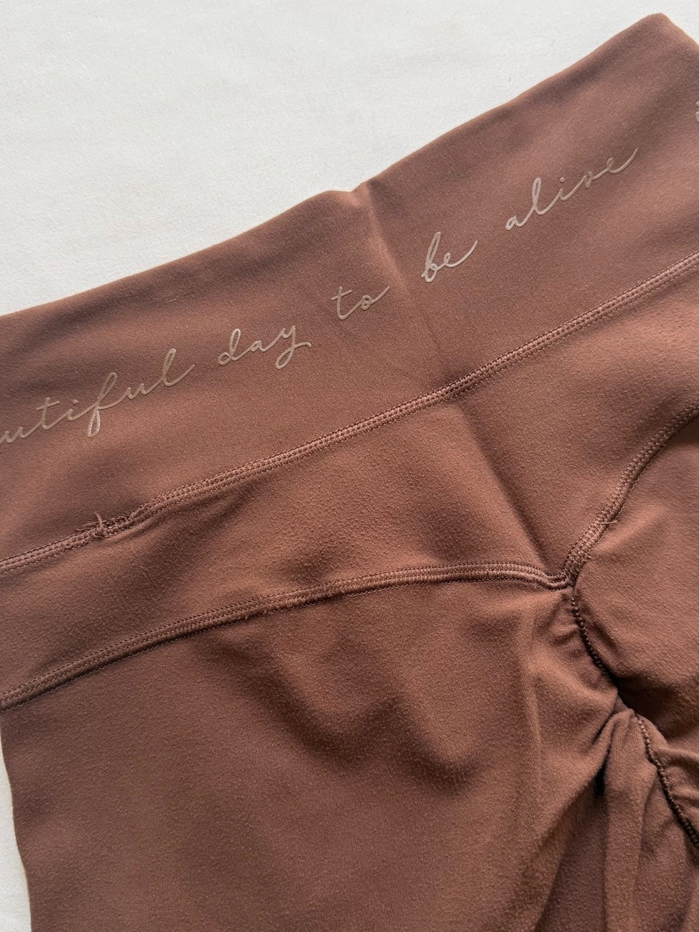 Whitney Simmons Gymshark High-Waist Bike Shorts in Brown - Picture 6 of 6